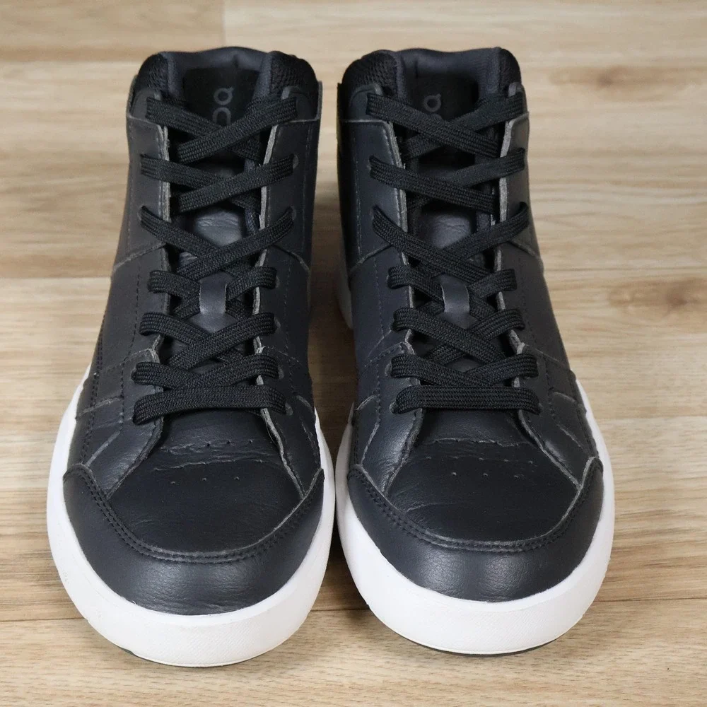 On The Roger Sneakers Womens Size 6.5 Black White Mid Top Athletic Casual